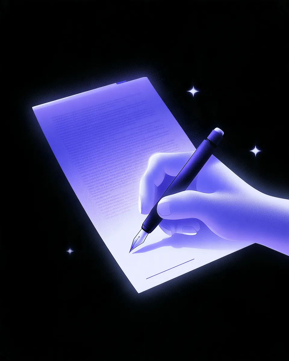 Mão assinando o fim de um documento