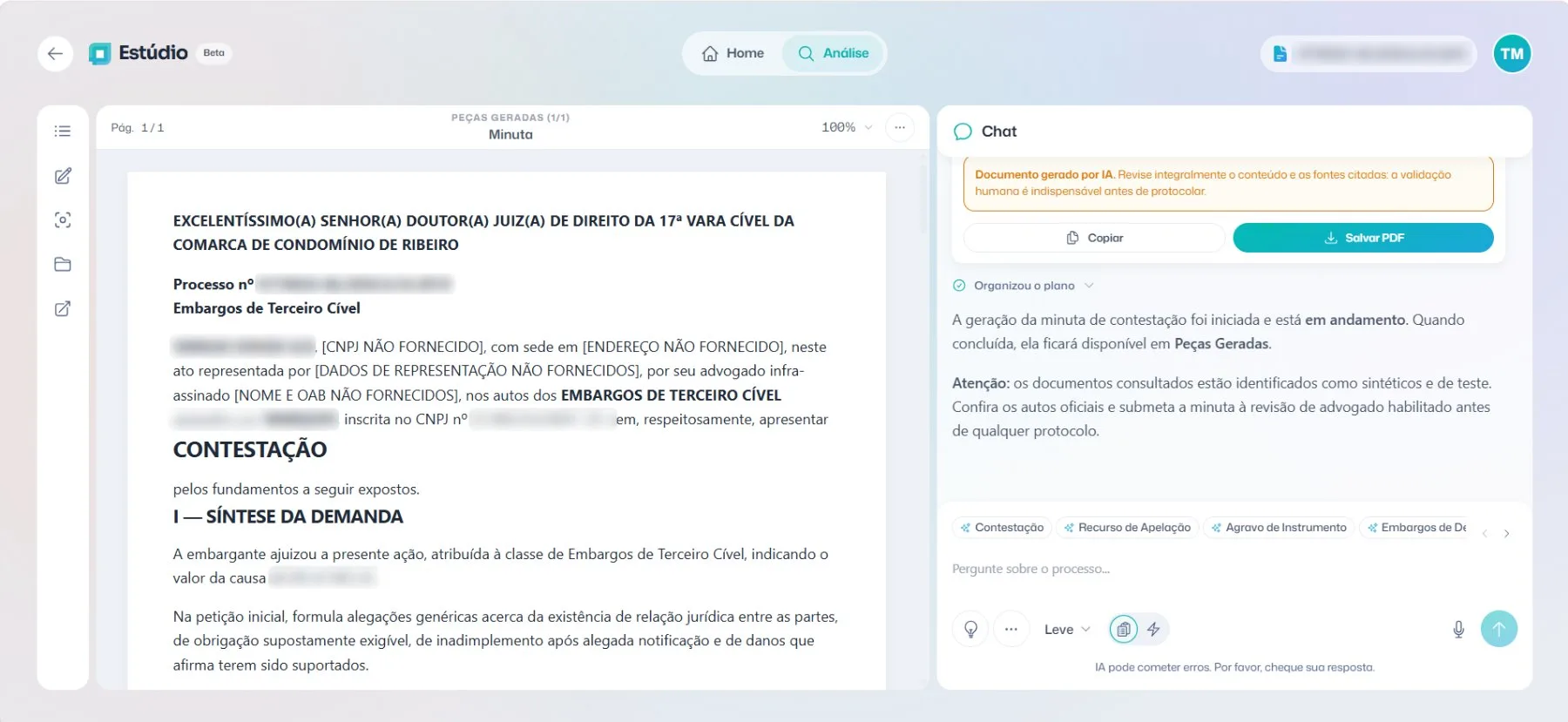 Análise com IA